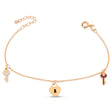 18K GoldKids Bracelet with Heart Key Design