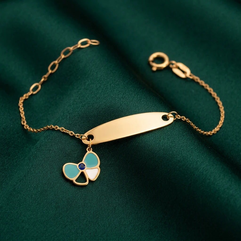 18K Gold Children's Bracelet with Bow Design