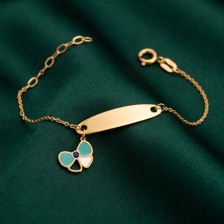 18K Gold Children's Bracelet with Bow Design