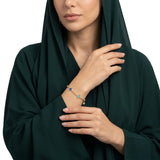 انسيال ذهب عيار 18 بتصميم نجوم ملونة