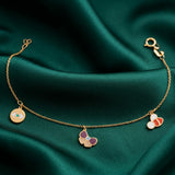 18K Gold Kids Chain Bracelet with Butterfly Design