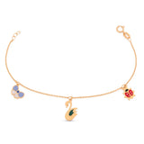 18K GoldKids Bracelet with Dangling Charms