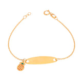18K Gold Kids Chain Bracelet with Pineapple Design