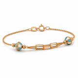 18K Chain Bracelet with Paths Happiness Design