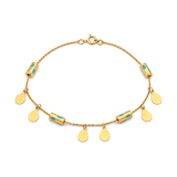 18K Gold Chain Bracelet Golden Teardrop Design