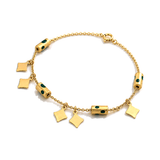 18K Chain Bracelet with Colourful Charms