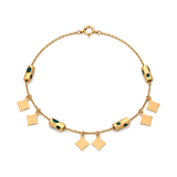 18K Chain Bracelet with Colourful Charms