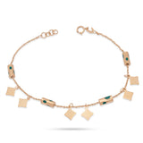 18K Chain Bracelet    with colourful charms