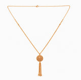 21K Gold Necklace of Grandeur With Circle Pendant