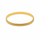 21K Gold Bangle with Elegant Dotted Pattern Design