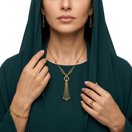 طقم  ذهب عيار 21 الكرات المتدلية
