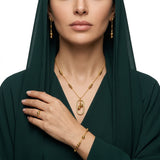 طقم ذهب عيار  21 بتصميم كرات متدلية