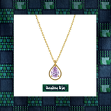 18K Gold Necklace With Teardrop In Lavender Stone