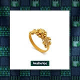 21K Gold Ring with Flower Pendant Design