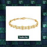 21K Gold Bracelet Layers With Circles