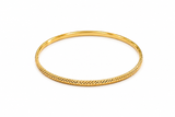 21K gold bangle with an engraved design
