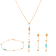 Half set of 18K gold with delicate flowing pendants
