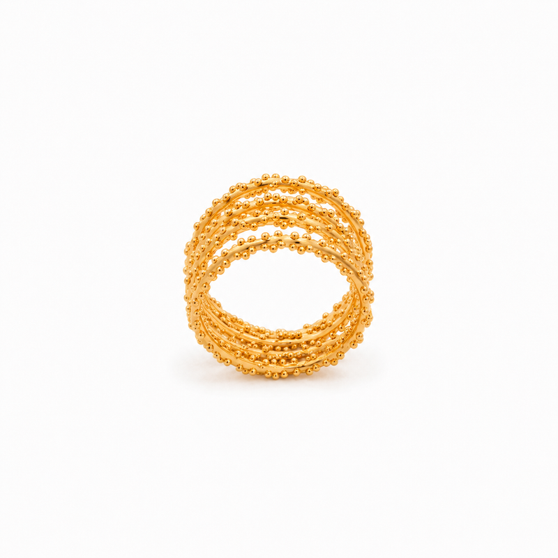 21K gold ring Twisted Maramy