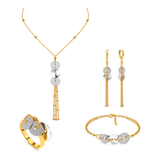 18K Gold Set with Bisan Interlocking Leaf Pendants