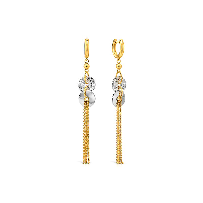 18K Gold Set with Bisan Interlocking Leaf Pendants