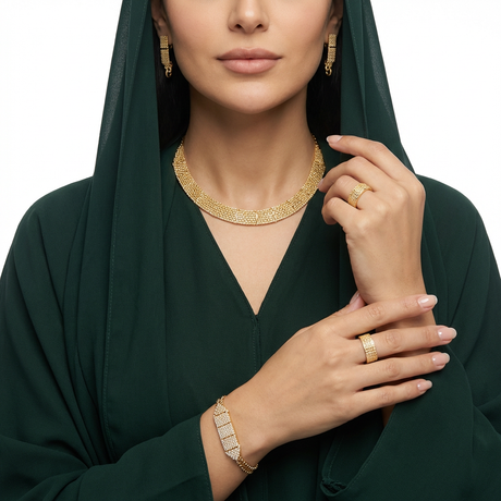 طقم ذهب عيار 18 بيرال
