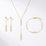 18K Gold Half Set with Delicate Long Pendant Touch