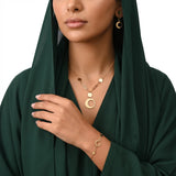 18K Gold Eclipse Set with Contemporary Geometric Design