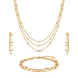18K Gold Half Set with Triple-Layer Design