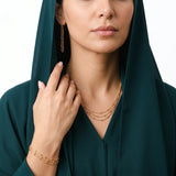 18K Gold Half Set with Triple-Layer Design