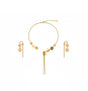 18K Gold Half Set with Open Necklace Circle Design