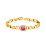 18K Gold Set with Red Stone Design