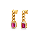 18K Gold Set with Red Stone Design