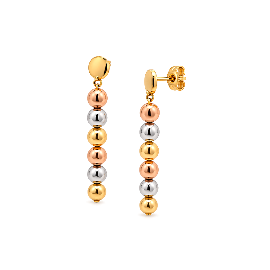 18K Gold Half Set with Colorful Shiny Beads Design