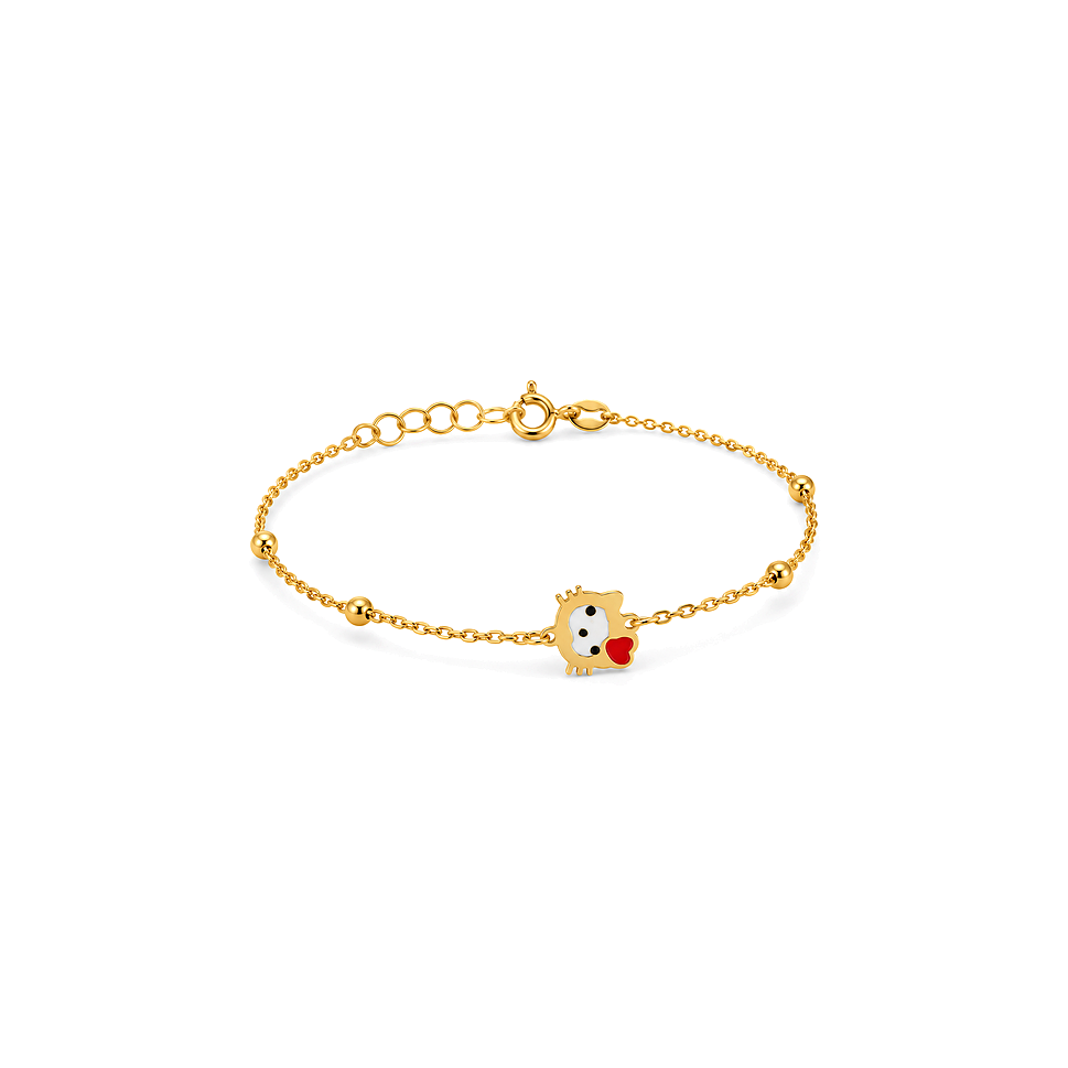 18K Gold Kids Set with Playful Cat Design