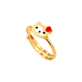 18K Gold Kids Set with Playful Cat Design