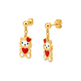 18K Gold Kids Set with Playful Cat Design