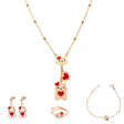 18K Gold Kids Set with Playful Cats Design
