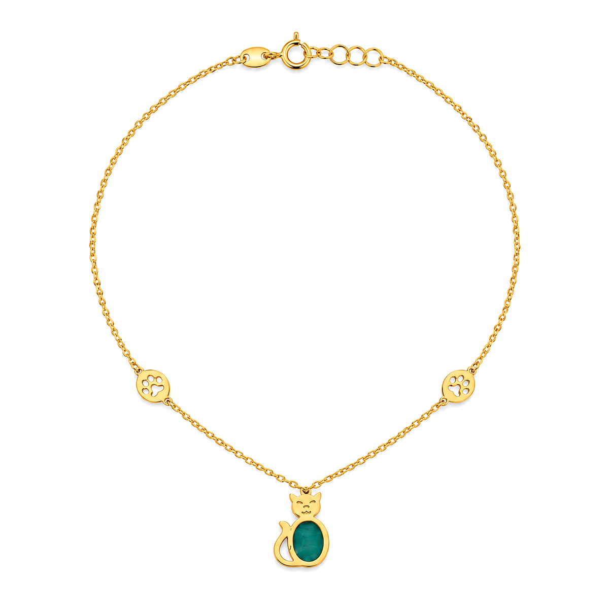 18K Gold Kids Set with Cats Design