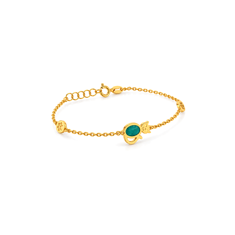 18K Gold Kids Set with Cats Design
