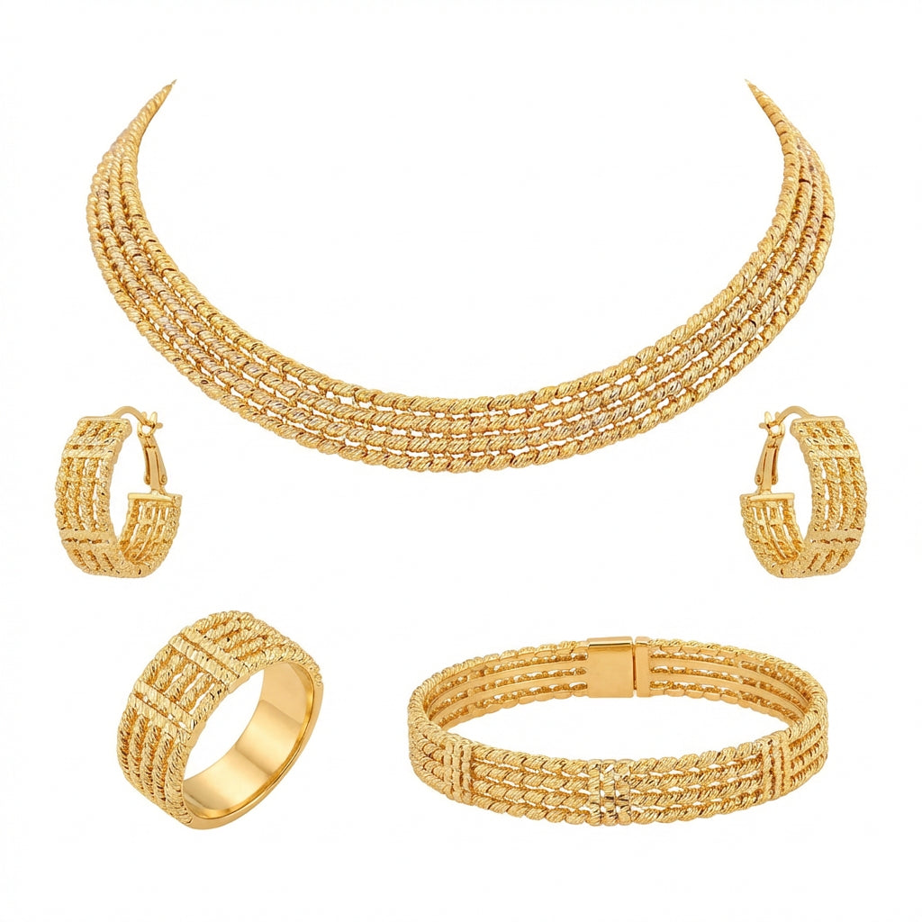 18K Gold Dreams Set with Stacked Beads Design
