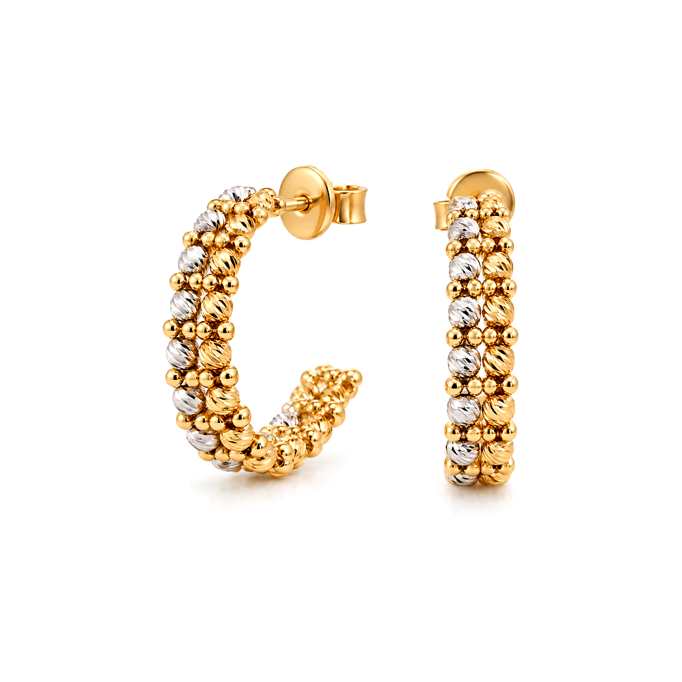 18K Gold Set with Double Shiny Bezel Choker