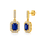 18K Gold Set with Blue Stone and Link Chain Design