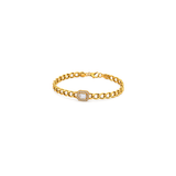 18K Gold Set, Wide Earrings with A Square Stone