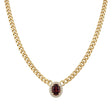 18K Gold Necklace with Fiery Red Gemstone