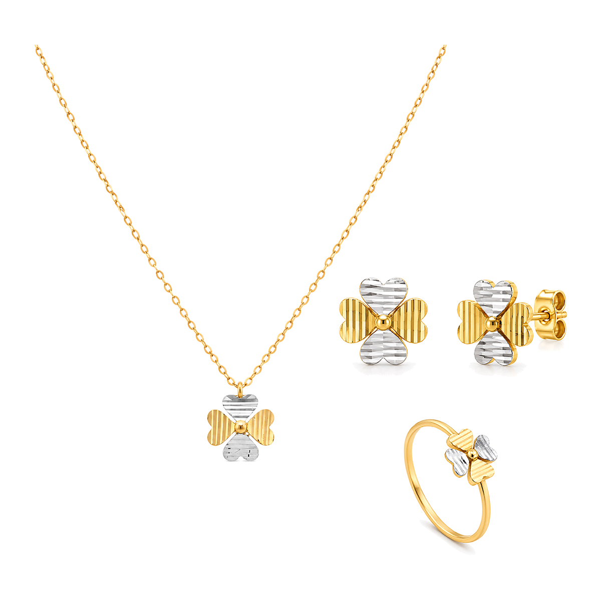 18K Gold Half Set with Happiness Goal Design