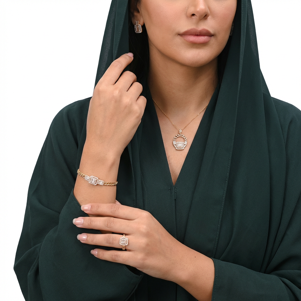18K Gold Half Set with Happy-Making Gemstones