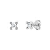 18K Gold Earrings with Central Shining Gemstone