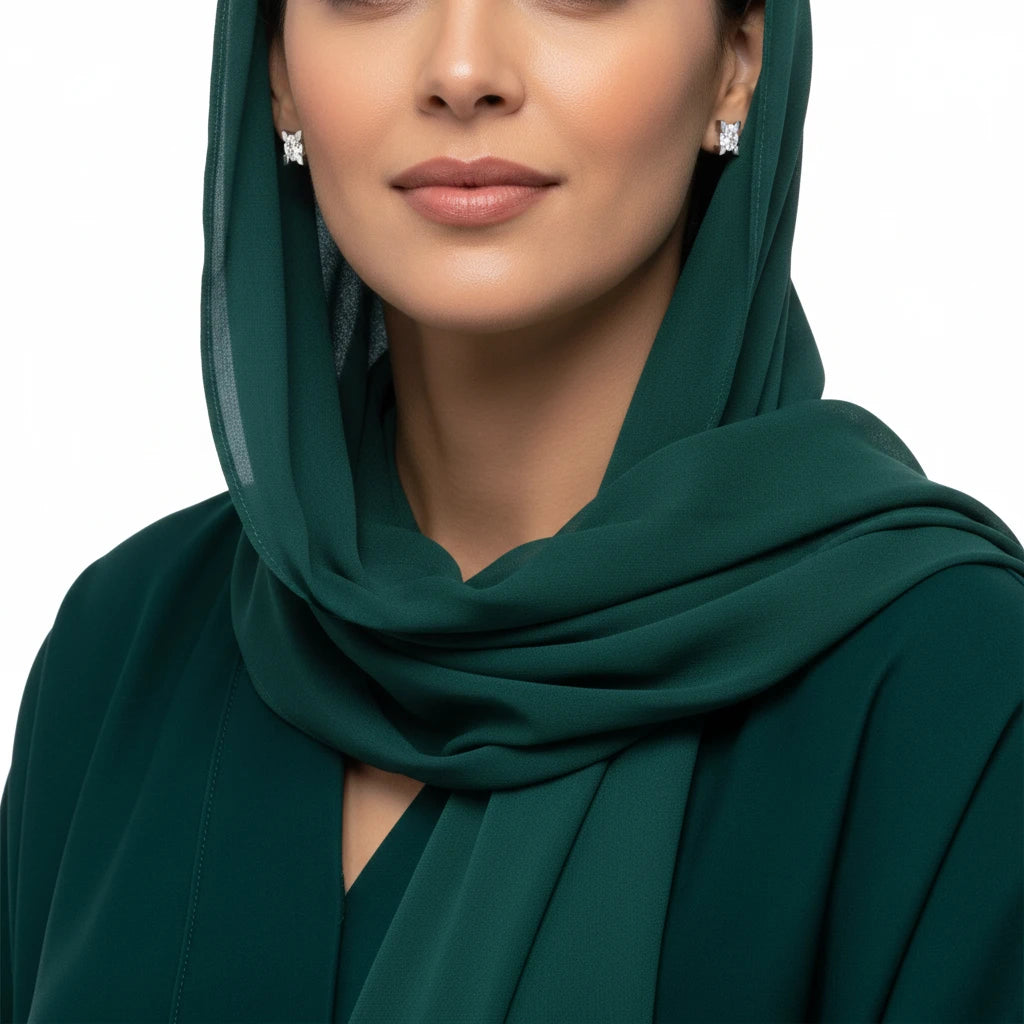 أقراط ذهب عيار 18 بفص لامع في المنتصف