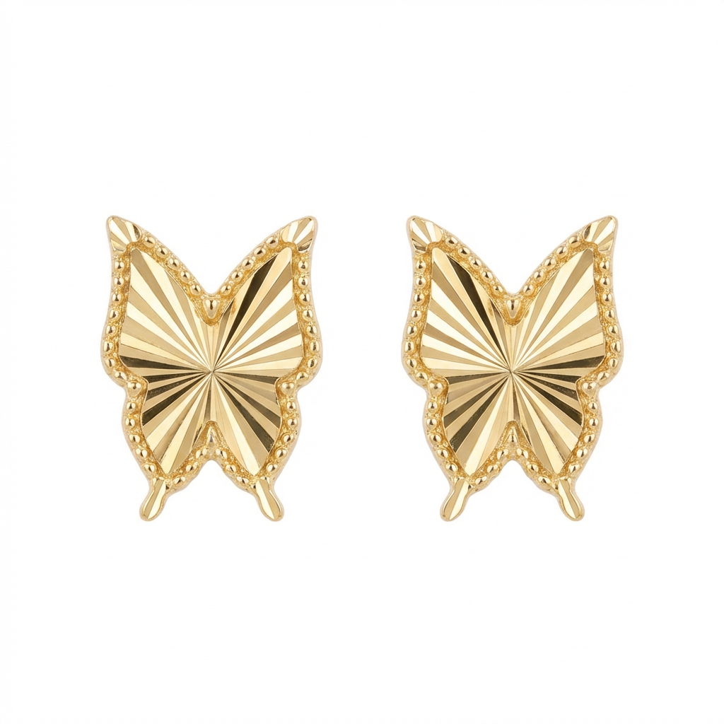 18K Gold Butterfly Earrings