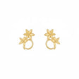 18K Gold Earrings with Interwoven Floral Design